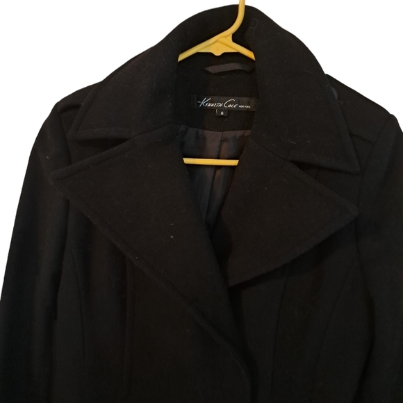 Ladies KENNETH COLE wool single breasted jacket peacoat navy blue coastal size 6 - Picture 8 of 12